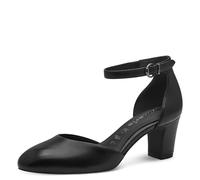 Tamaris Escarpins à lanières pour Femme, Talons Hauts, Semelle intérieure Touchit, Cuir Noir, 40 EU