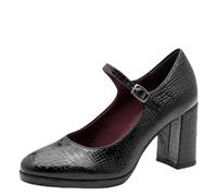 Tamaris Escarpins à Talon Bloc pour Femme Noir Croco 39