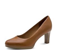 Tamaris Escarpins femme à talon bloc cuir brun 37 EU