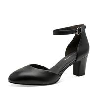 Tamaris Escarpins femme – talon bloc, cuir noir – 37 EU