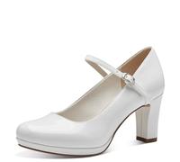 Tamaris Femme 1-24494-42 Escarpins à Barrettes, Blanc laqué, 39 EU