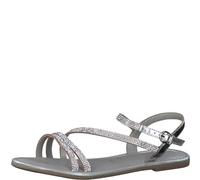 Tamaris Femme 1-28113-42 Sandale Plate, Silver Glam, 37 EU