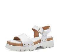 Tamaris Femme 1-28230-42 Sandale Plate, Cuir Blanc, 38 EU