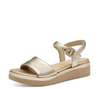 Tamaris Comfort sandales plates femme cuir avec fermeture velcro, Lt Gold, 38 EU