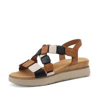 Tamaris Femme Comfort Damen Flache Sandale Plate, Cognac Comb, 42 EU