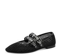 Tamaris Femme Ballerine avec bride plate noir 38 EU