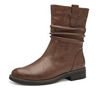 Tamaris Femme Bottes, Dame Bottes Classiques,TOUCHit,Bottes à Tige Longue,Bottes en Cuir,Fermeture éclair,Cognac,37 EU