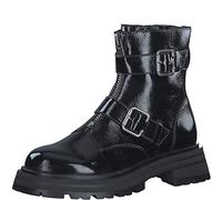 Tamaris Femme Bottines, Dame Bottes de Motard,Bottes,Demi-Bottes,Botte de Motard,Plat,Black Patent,36 EU