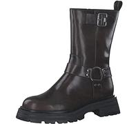 Tamaris Femme Bottines, Dame Bottes de Motard,Bottes,Demi-Bottes,Botte de Motard,Plat,Mahogany,37 EU