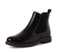 Tamaris Femme Bottines, Dame Bottines Chelsea,Demi-Bottes,Bottines,Bottes de Glisse,Plat,Black Leather,38 EU