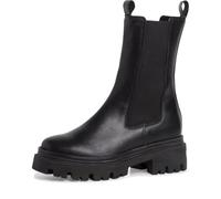 Tamaris Femme Bottines, Dame Bottines Chelsea,Semelle intérieure Amovible,Demi-Bottes,Bottines,Bottes de Glisse,Haute,Black Leather,38 EU