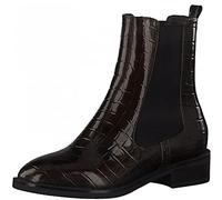 Tamaris Femme Bottines, Dame Bottines Chelsea,TOUCHit,Demi-Bottes,Bottines,Bottes de Glisse,Plat,Maroon CRO.Pat,37 EU / 4 UK