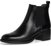Tamaris Femme Chelsea Boot Bottine en cuir talon bloc confortable 1-25026-41, Taille:39 EU, Couleur:Noir