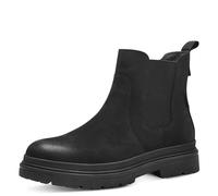 Tamaris Femme Chelsea doublée Confortable avec Semelle Chaude, Tex et Extra Grip Botte Tendance, Nubuck Noir, 42 EU