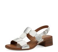 Tamaris Femme Comfort Damen Sandalen Absatz aus Leder mit Verstellbarem Riemen Sandale à Talon, Écrou, 36 EU