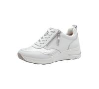 Tamaris Femme Comfort Damen Sneaker Flach Schnürsenkeln mit Reißverschluss Basket, Blanc Nappa, 37 EU