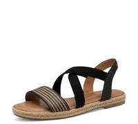 Tamaris Femme Damen 1-28110-44 Sandale Plate, Noir, 39 EU