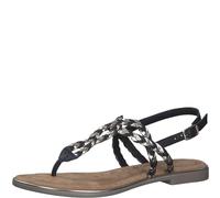 Tamaris Femme Damen 1-28155-42 Sandale Plate, Black/Gold, 37 EU