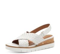 Tamaris Femme Damen 1-28251-44 Sandale cale, Blanche, 38 EU
