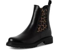 Tamaris Femme Damen Chelsea 1-25427-41 Bottine, Noir/léopard, 39 EU