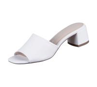 Tamaris Femme Mule en cuir talon carré 1-27204-42, Taille:40 EU, Couleur:Blanc