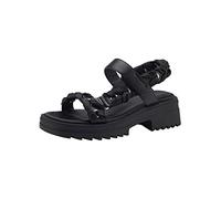 Tamaris Femme Sandales, Dame Sandales Fines,TOUCHit,Chaussure d'été,Sandale d'été,Confortable,Plate,Black,39 EU