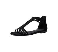 Tamaris Femme Sandales, Dame Sandales Fines,TOUCHit,Chaussure d'été,Sandale d'été,Confortable,Plate,Black,36 EU