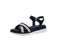 Tamaris Femme Sandales, Dame Sandales Fines,TOUCHit,Chaussure d'été,Sandale d'été,Confortable,Plate,Navy Comb,39 EU