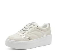 Tamaris Lacets végétaliens pour Femme, Blanc/Argent, 42 EU