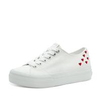 Tamaris Baskets basses rouge feu / blanc, Taille 38