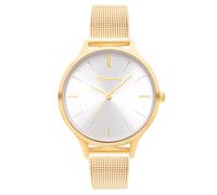 Tamaris Montre pour Femme - Ronde - Or - 34 mm - Élégante Montre en métal avec Mouvement à Quartz - Montre analogique - Étanche 3 ATM - Résistante aux Rayures