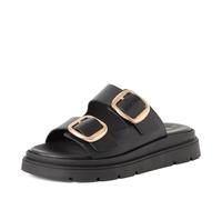 Tamaris Mule femme à talon compensé en cuir noir 36 EU