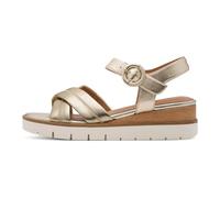 Tamaris - Sandale compensée en cuir - Femme - Chaussures - Jaune - Taille: 38 EU