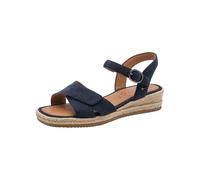 Tamaris Comfort Sandales compensées réglables pour femme en daim bleu marine, 37 EU