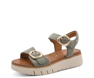 Tamaris Sandales compensées confortables et plates pour femme, Sage Suede, 38 EU