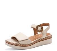 Tamaris Sandales compensées confortables pour femme, ecru, 38 EU