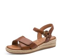 Tamaris Sandales compensées confortables pour femme - Multiréglables - NUT Nappa - 36 EU