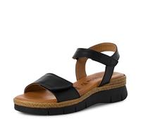 Tamaris Sandales compensées pour femme 1-28220-44 - Noir - 36 EU, Cuir noir, 36 EU