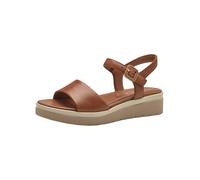 Tamaris Comfort sandales plates femme cuir avec fermeture velcro, Nut, 39 EU