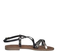 Tamaris Sandales pour femme, Noir et doré., 37 EU