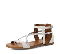Tamaris Femme Sandale Plate, White Comb, 37 EU