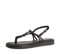 Tamaris Sandalette Damen Flach, Black Glam, 40 EU
