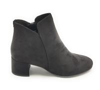 Tamaris Stivaletto Alcantara Noir Zippé Talon 5cm Semelle Caoutchouc 6/7