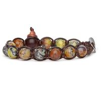 Tamashii Bracelet 1 tour avec pierres naturelles 8 mm Deep Yellow Aobao BHS900-294, Taglia unica, Pierre, Deep Yellow Aobao