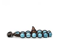 Tamashii - Bracelet tibétain fabriqué avec des pierres naturelles en jade bleu clair