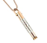 TamBee Collier respiratoire Breathlace pour soulager le stress et l'anxiété Sifflet pour soulager l'anxiété et la méditation, Rose Gold-Hanging Rings Style, Acier inoxydable