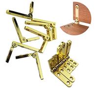 TamBee Lot de 12 mini charnières pour boîte en bois - Laiton - 90 degrés - Avec vis - 30 x 20 mm - Doré