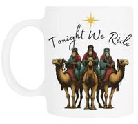 TAMBOOTEE Ce Soir Nous Chevauchons Noël Tasse À Boire En Céramique Blanche Ceramic Mug Drinking Cup