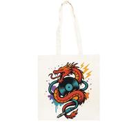 TAMBOOTEE Disque Vinyle Musik Dragon Et Tonnerre Sac Cabas En Coton Totebag Unisexe Beige Totebag Cotton