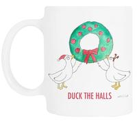 TAMBOOTEE Duck The Halls Tasse À Boire En Céramique Blanche Ceramic Mug Drinking Cup